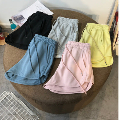 Pantalones cortos sueltos de verano para mujer con cintura alta.