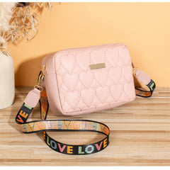 Bolso casual bordado en forma de corazón a juego