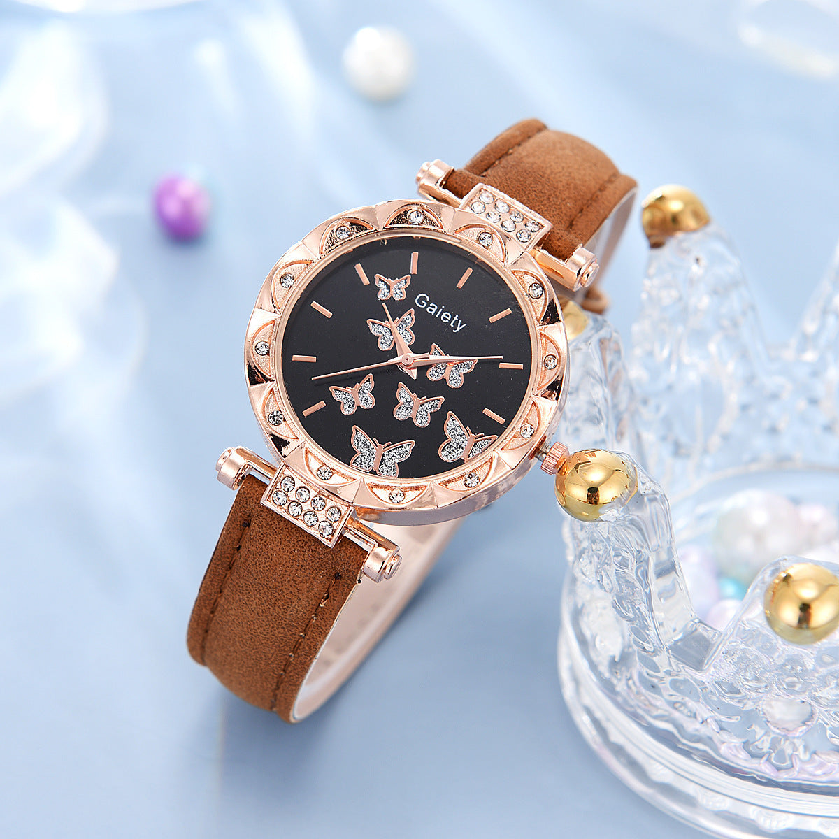 Reloj con cinturón digital de mariposa simple a la moda para mujer,  Completos