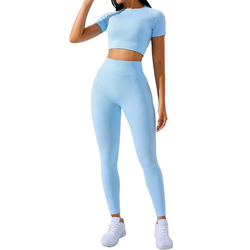 Ropa de yoga Traje Deportes Ropa de entrenamiento de cintura alta