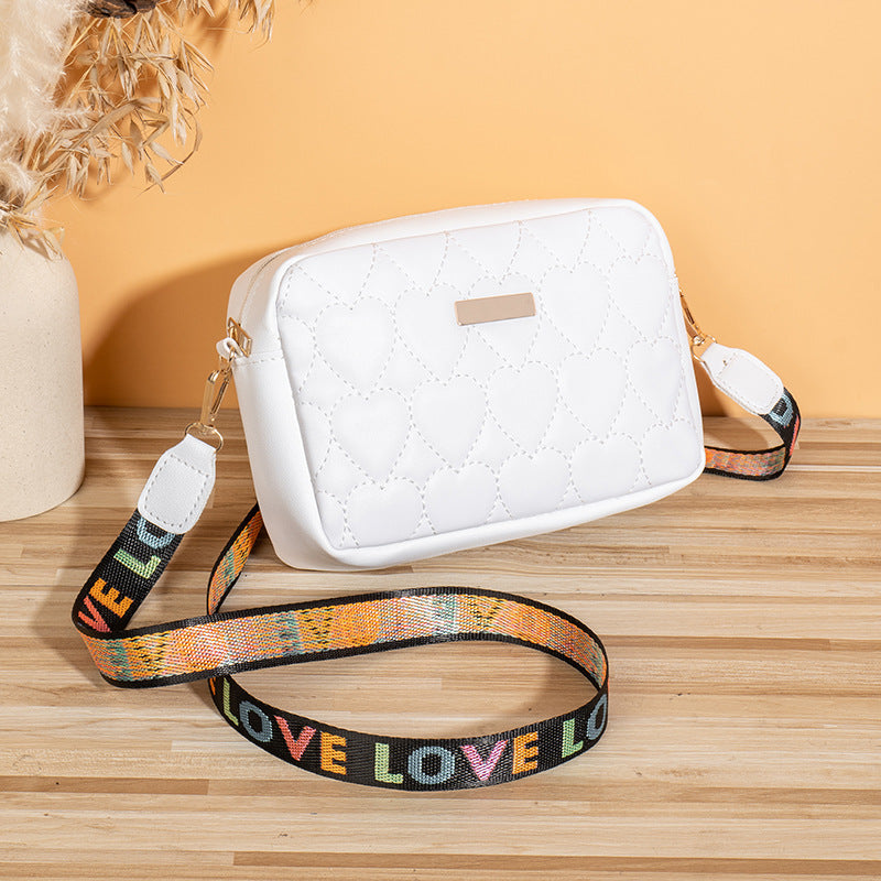 Bolso casual bordado en forma de corazón a juego