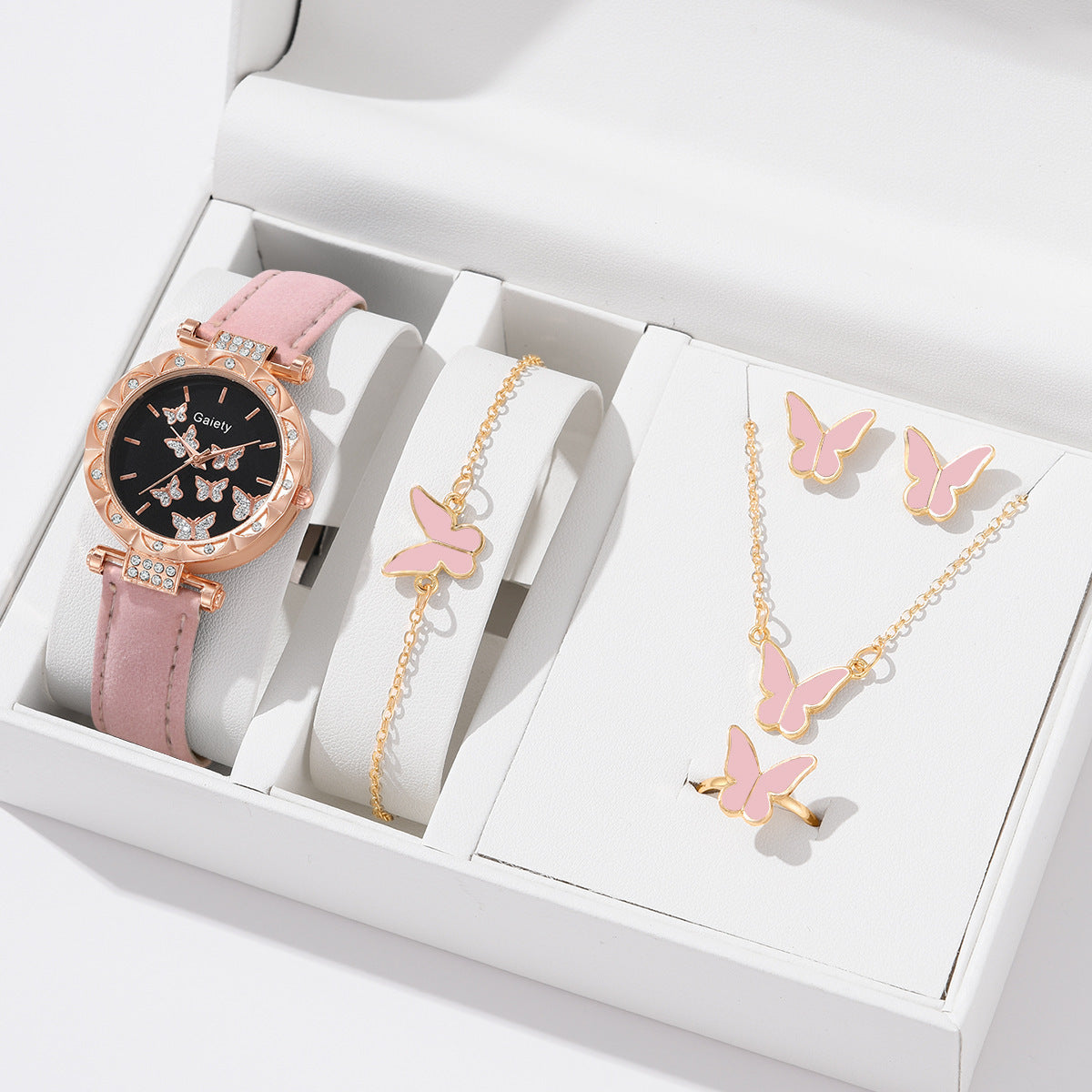 Reloj con cinturón digital de mariposa simple a la moda para mujer,  Completos