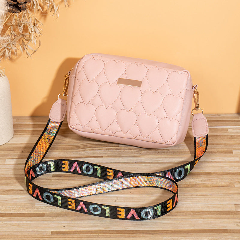 Bolso casual bordado en forma de corazón a juego