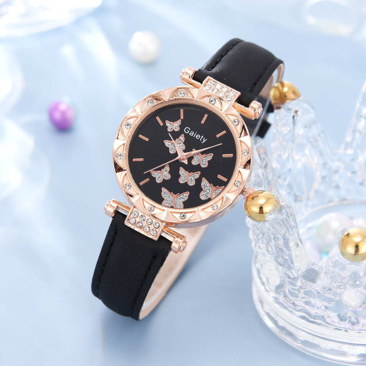 Reloj con cinturón digital de mariposa simple a la moda para mujer,  Completos