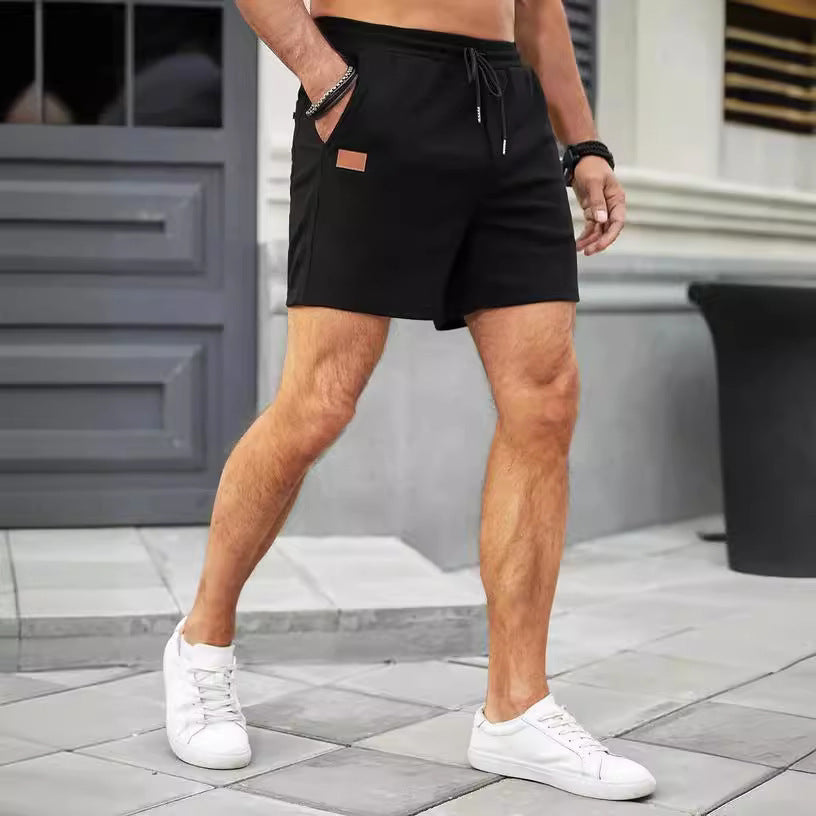 Pantalones cortos sueltos casuales sólidos, para hombre