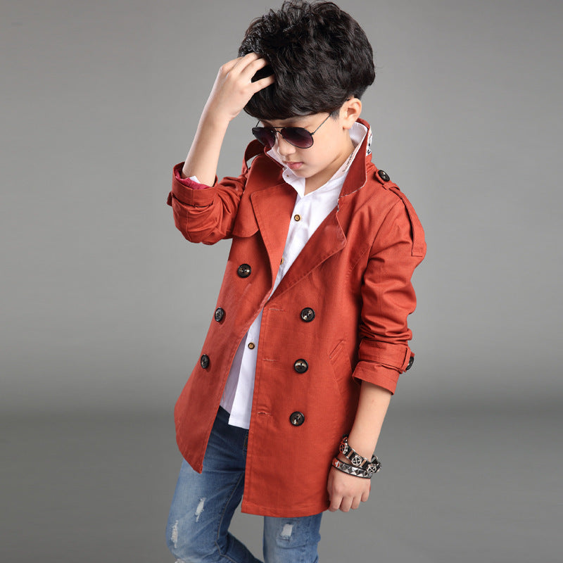 Gabardina informal de tendencia de longitud media para niños