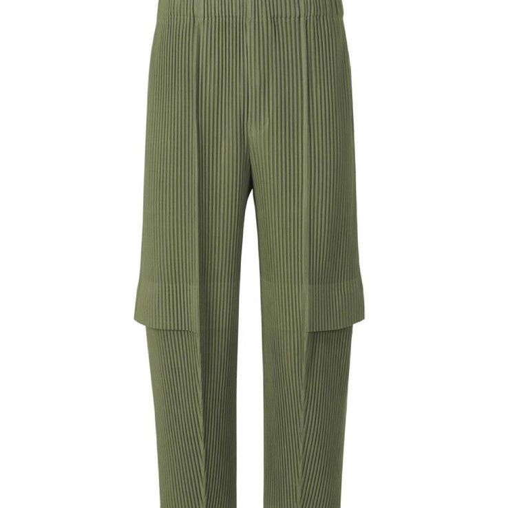 Pantalones anchos elegantes plisados triples para hombre