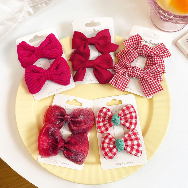 Pinza para el pelo con lazo para niñas, diseño de princesas y hadas, con flores de tela