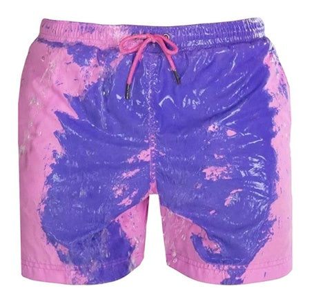 Pantalones cortos de playa con cambio de Color mágico, bañadores de verano para hombre, bañadores de secado rápido, pantalones cortos de playa