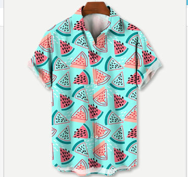 Camisa hawaiana con estampado digital 3D de talla grande para hombre