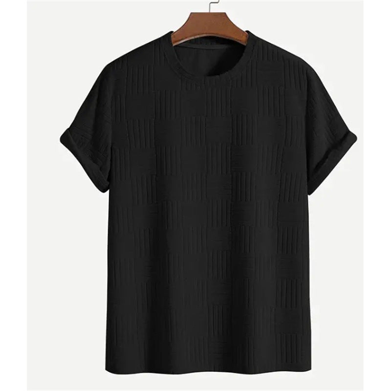 Camiseta de manga corta casual de color sólido para hombre