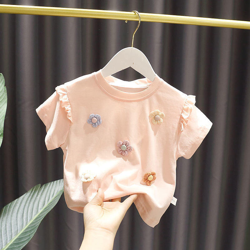 Ropa fina de verano para niños, camiseta para niñas.