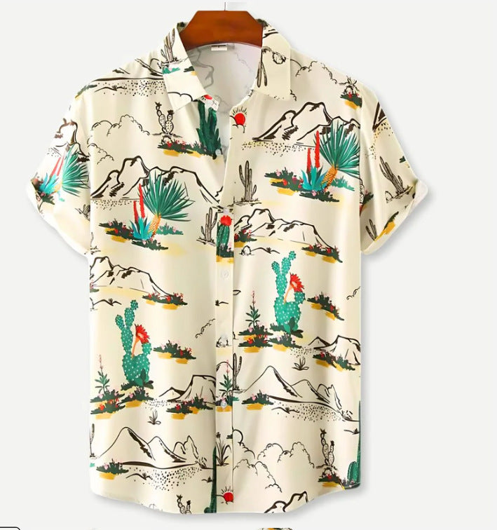 Camisa hawaiana con estampado digital 3D de talla grande para hombre