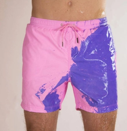 Pantalones cortos de playa con cambio de Color mágico, bañadores de verano para hombre, bañadores de secado rápido, pantalones cortos de playa