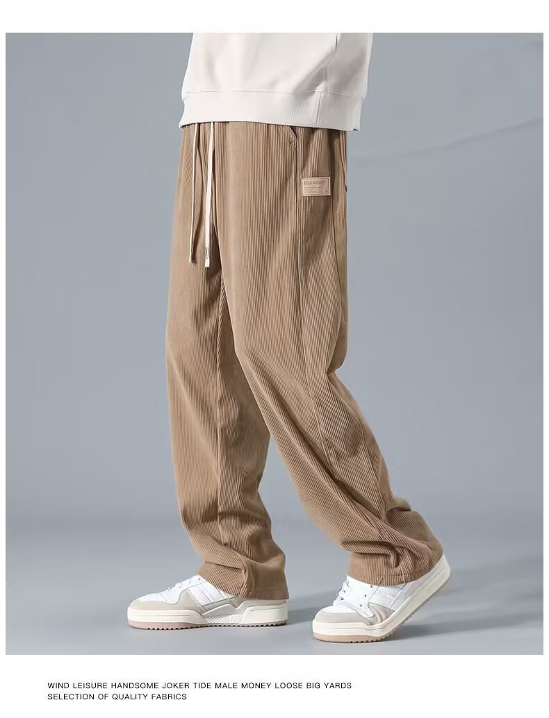 Pantalones casuales caídos de pana retro americano que combinan con todo, para hombre