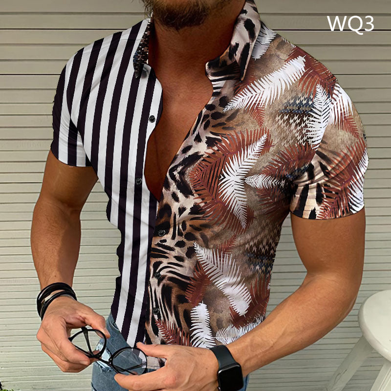 Camisa con estampado de playa de verano para hombre