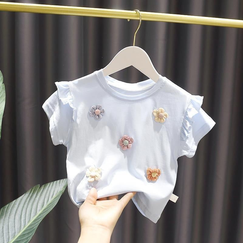 Ropa fina de verano para niños, camiseta para niñas.